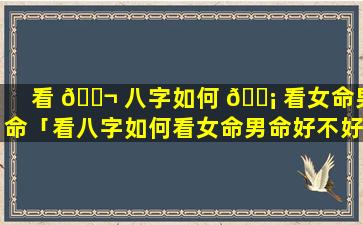 看 🐬 八字如何 🐡 看女命男命「看八字如何看女命男命好不好」